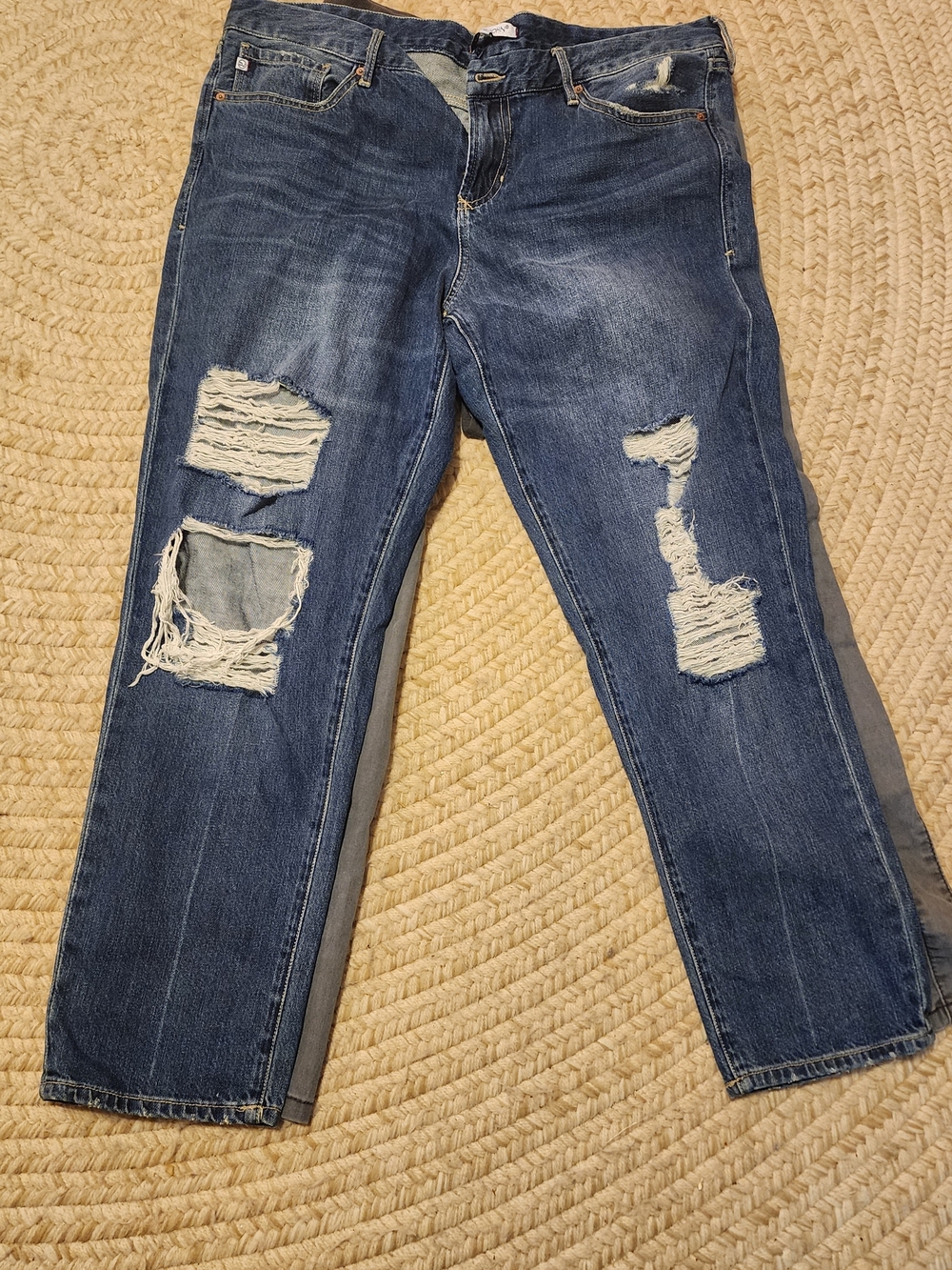 Dear John Madison Distressed Straight-Leg Women’s Jeans in Dark Blue